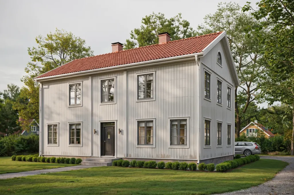 fasadrustning och f nsterbyte p ldre villa i raml sa